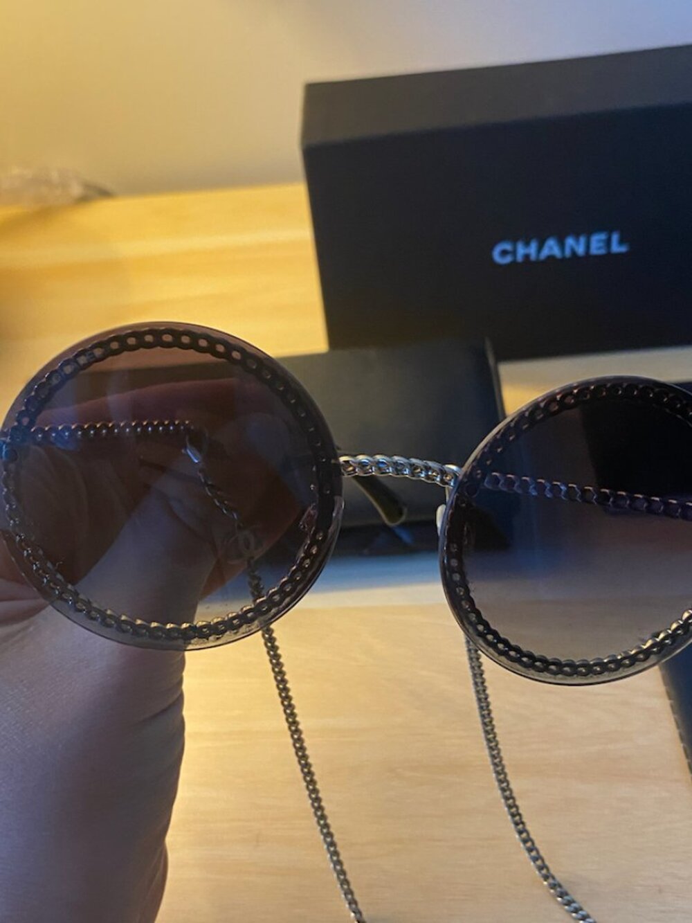CHANEL Sunglasses with Gold Chain - Picture 2 of 10